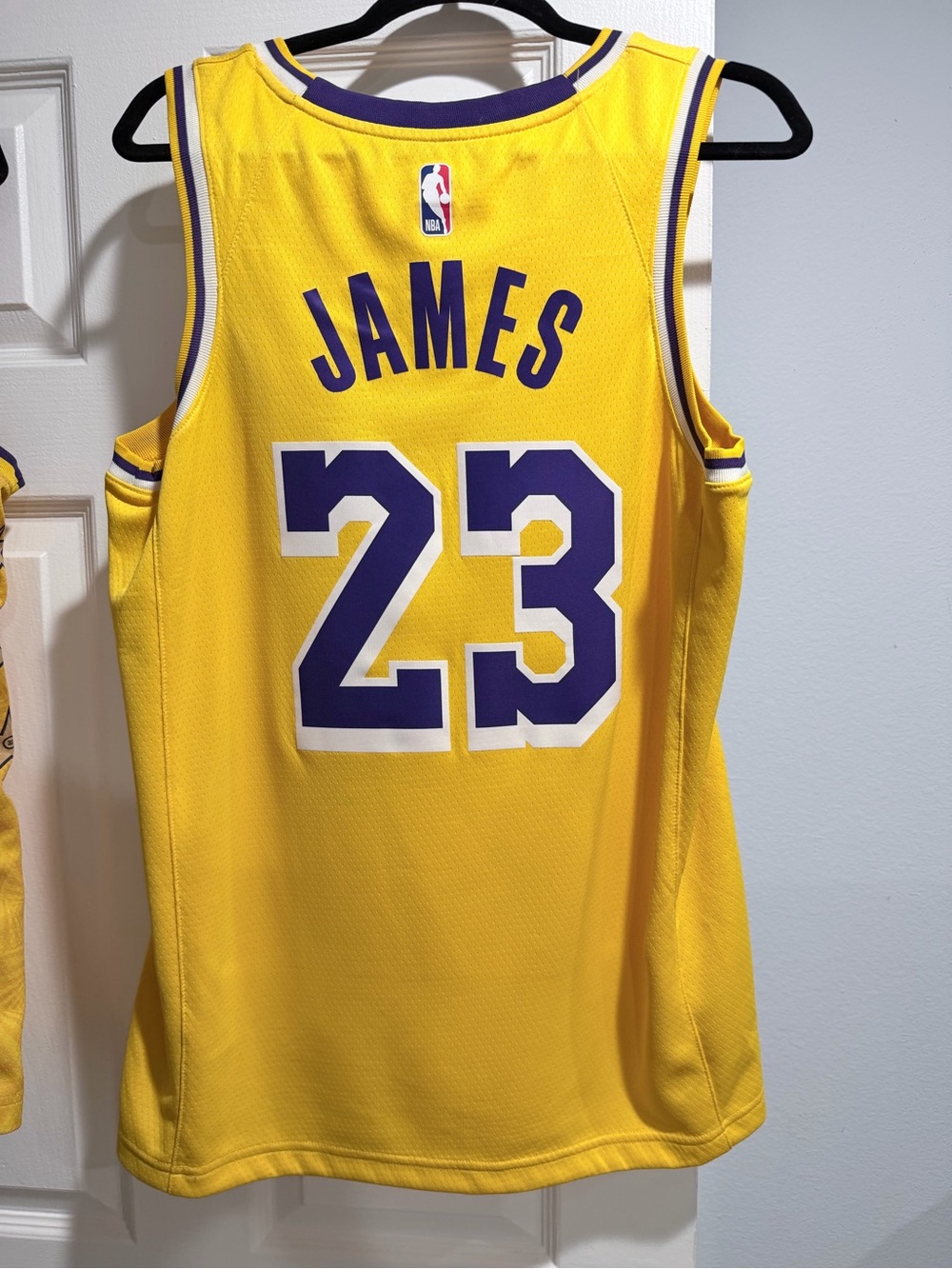 Nike Lakers #23 Yellow and Purple Basketball Jersey - Picture 2 of 2